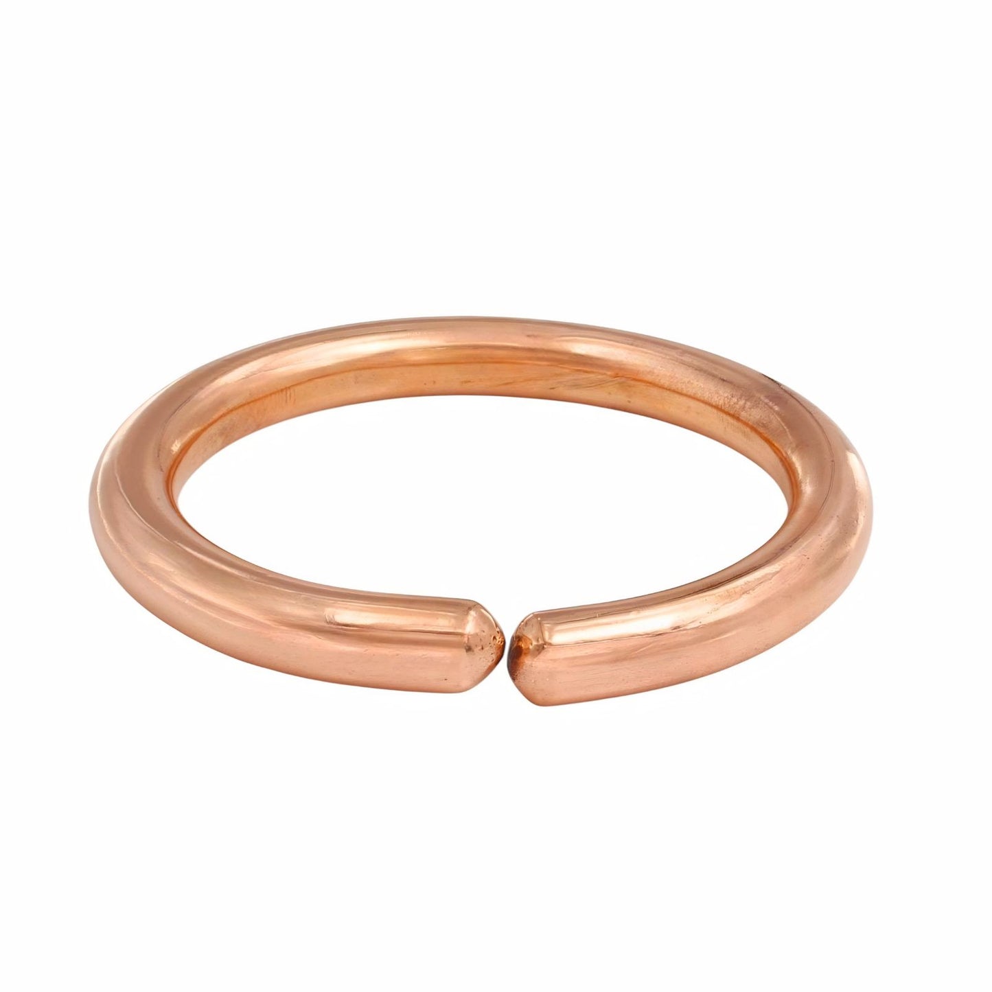 Plain Round Pure Copper Open-End Cuff Bangle Kada