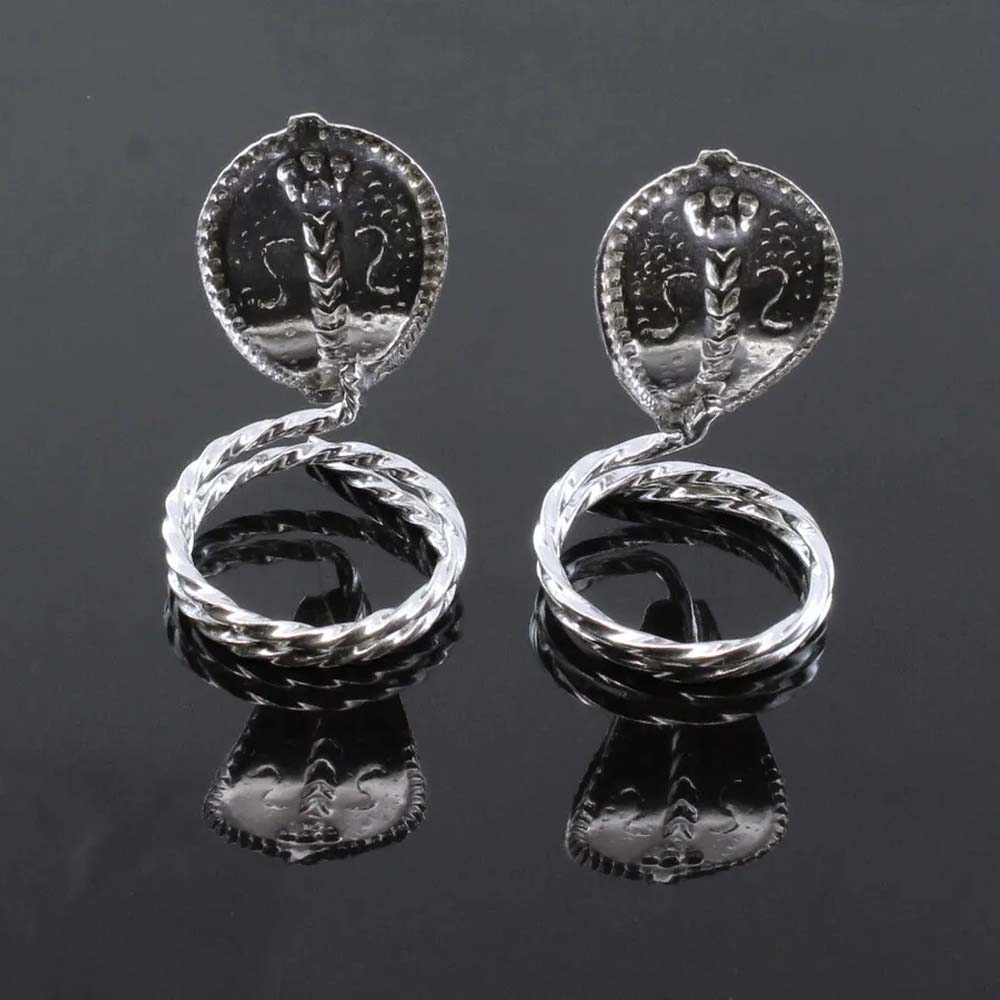 Real Silver Naag Naagin Meditation Pooja Snakes Pair