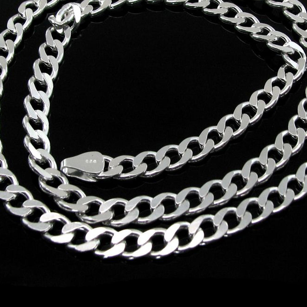 Sterling Silver Curb Link Men's Chain 20"