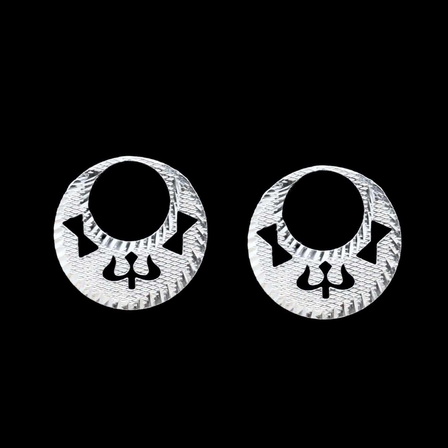 Unique 925 Sterling Silver Round Moon Shaped Nattiyan (Nanti) men women earring