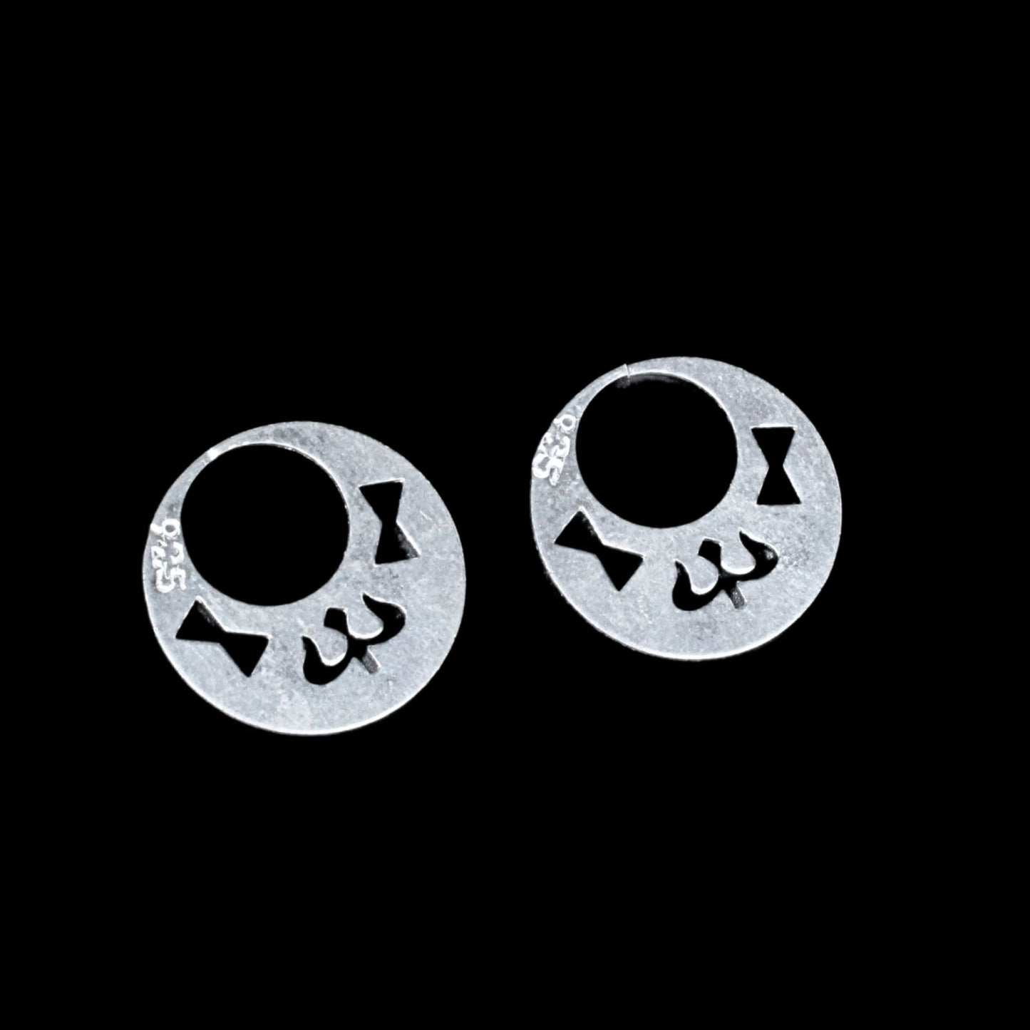 Unique 925 Sterling Silver Round Moon Shaped Nattiyan (Nanti) men women earring
