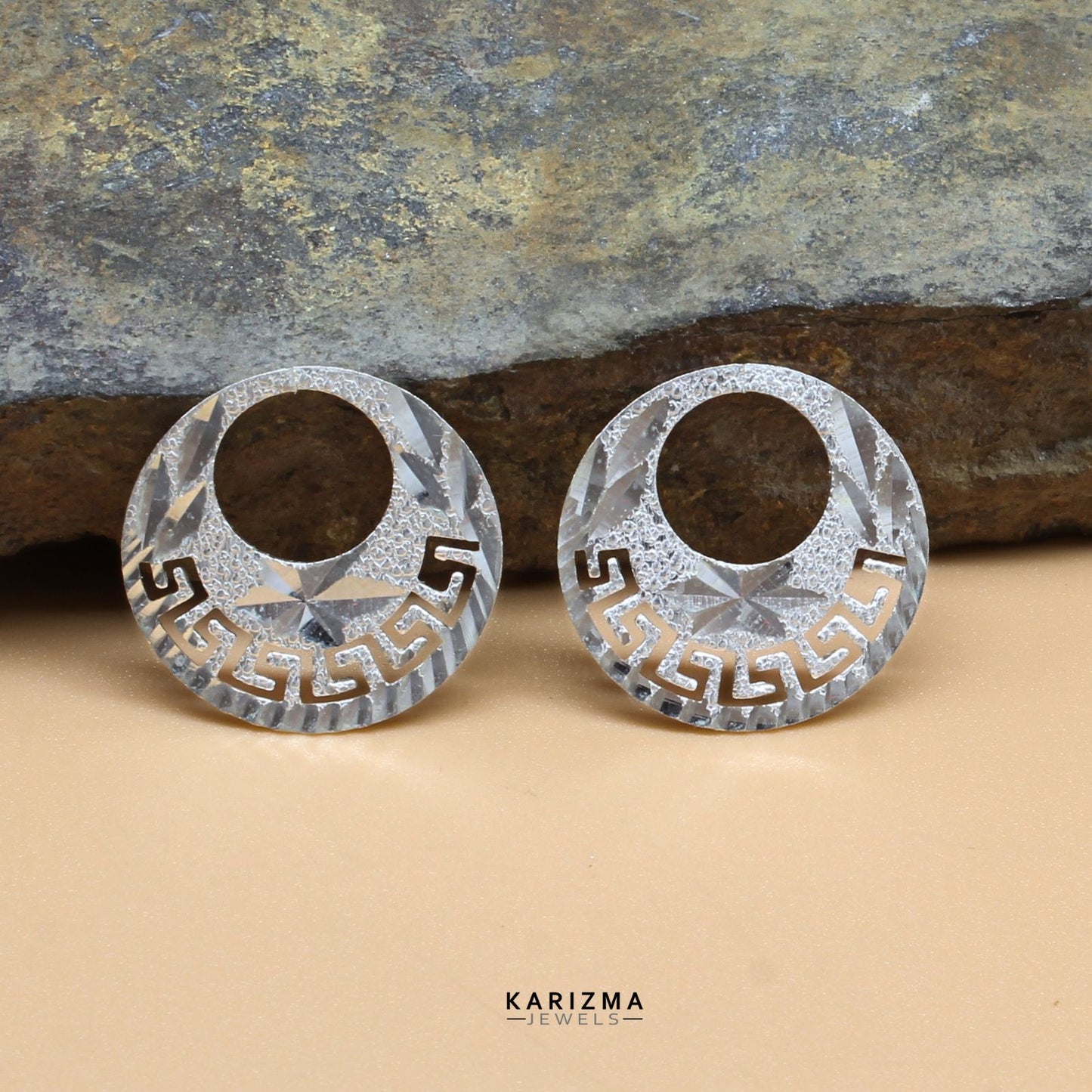 Indian Style 925 Real Silver Round Moon Shaped Nattiyan (Nanti) men women earring