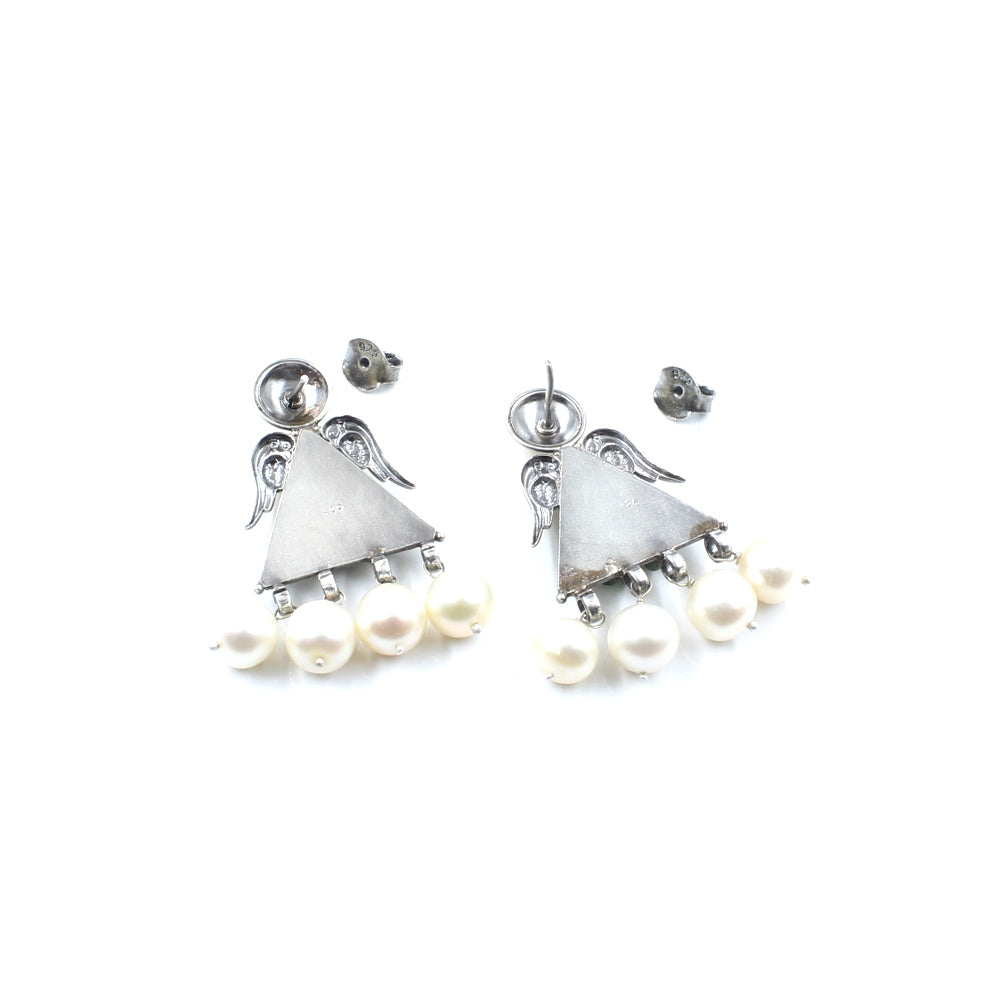 Women pure Silver Earrings with Push Back