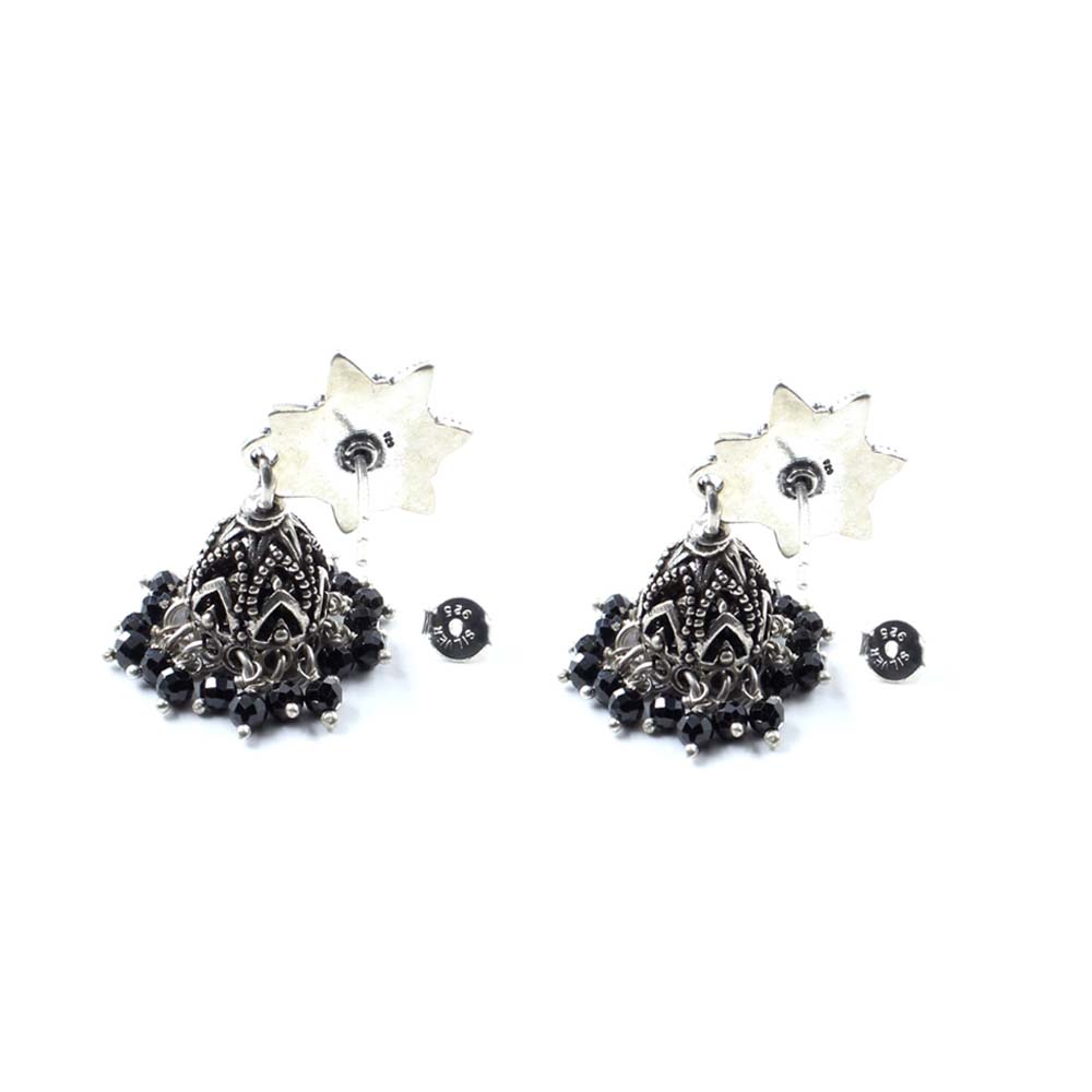 Women Silver Earrings with Push Back