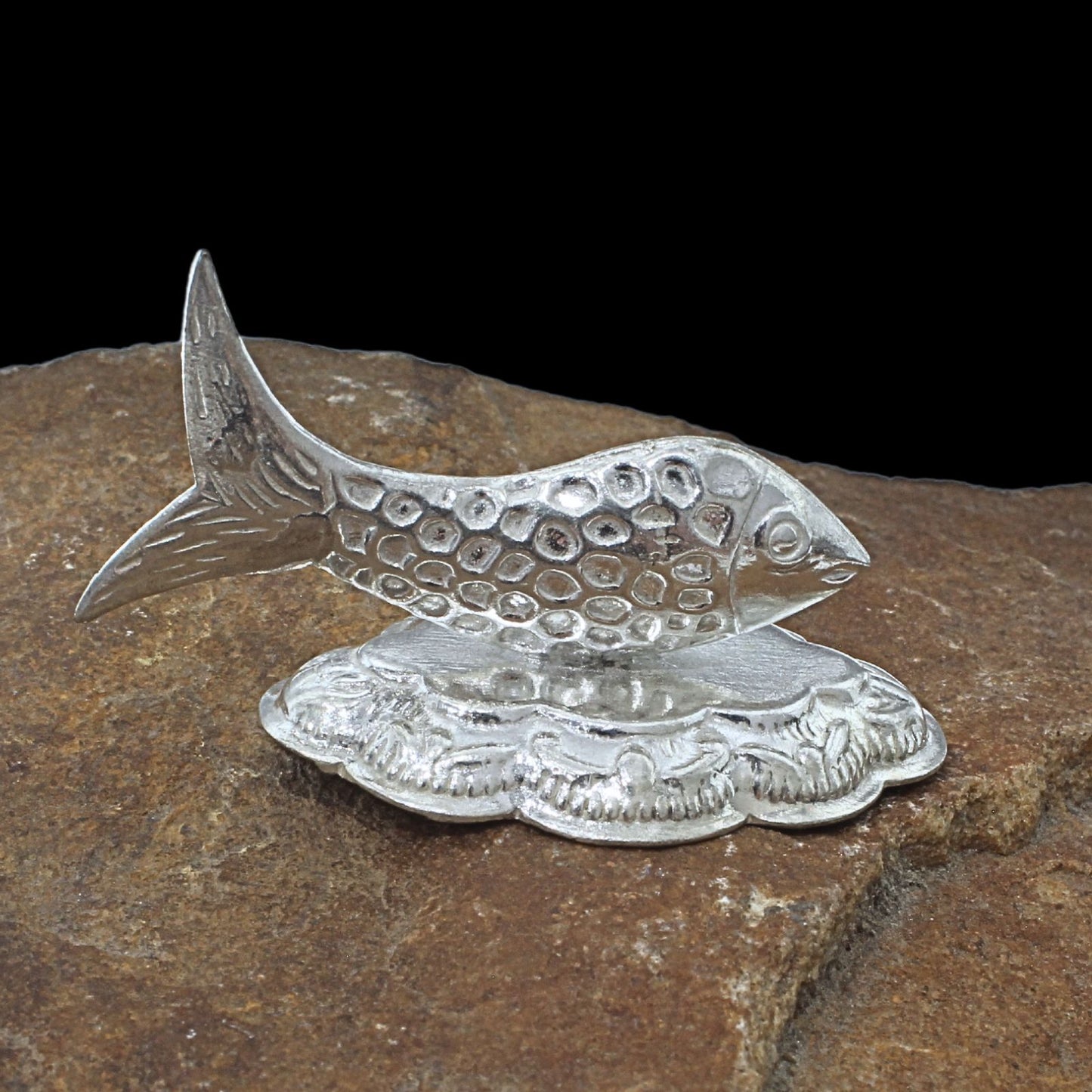 Hindu Religious Lord Vishnus Fish in Real Silver