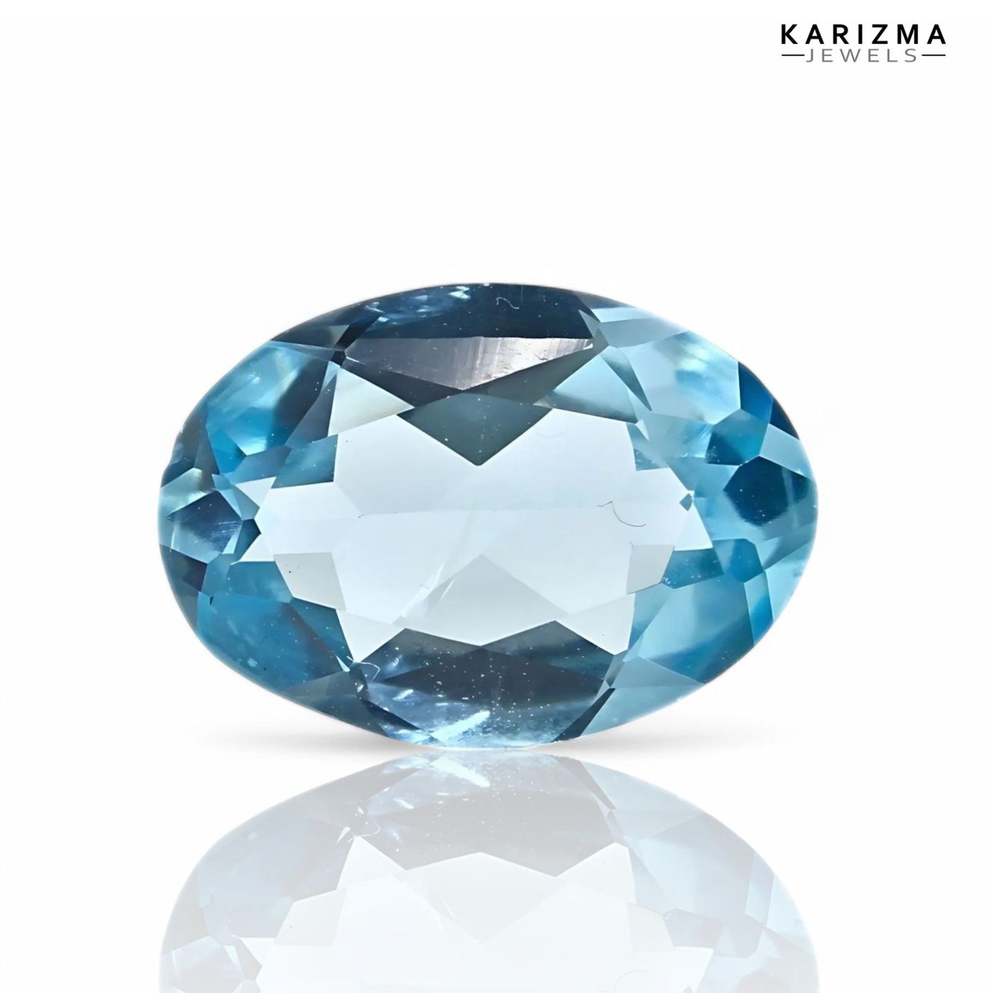 3.8Ct Natural Blue TOPAZ Oval Faceted Clear Gemstone