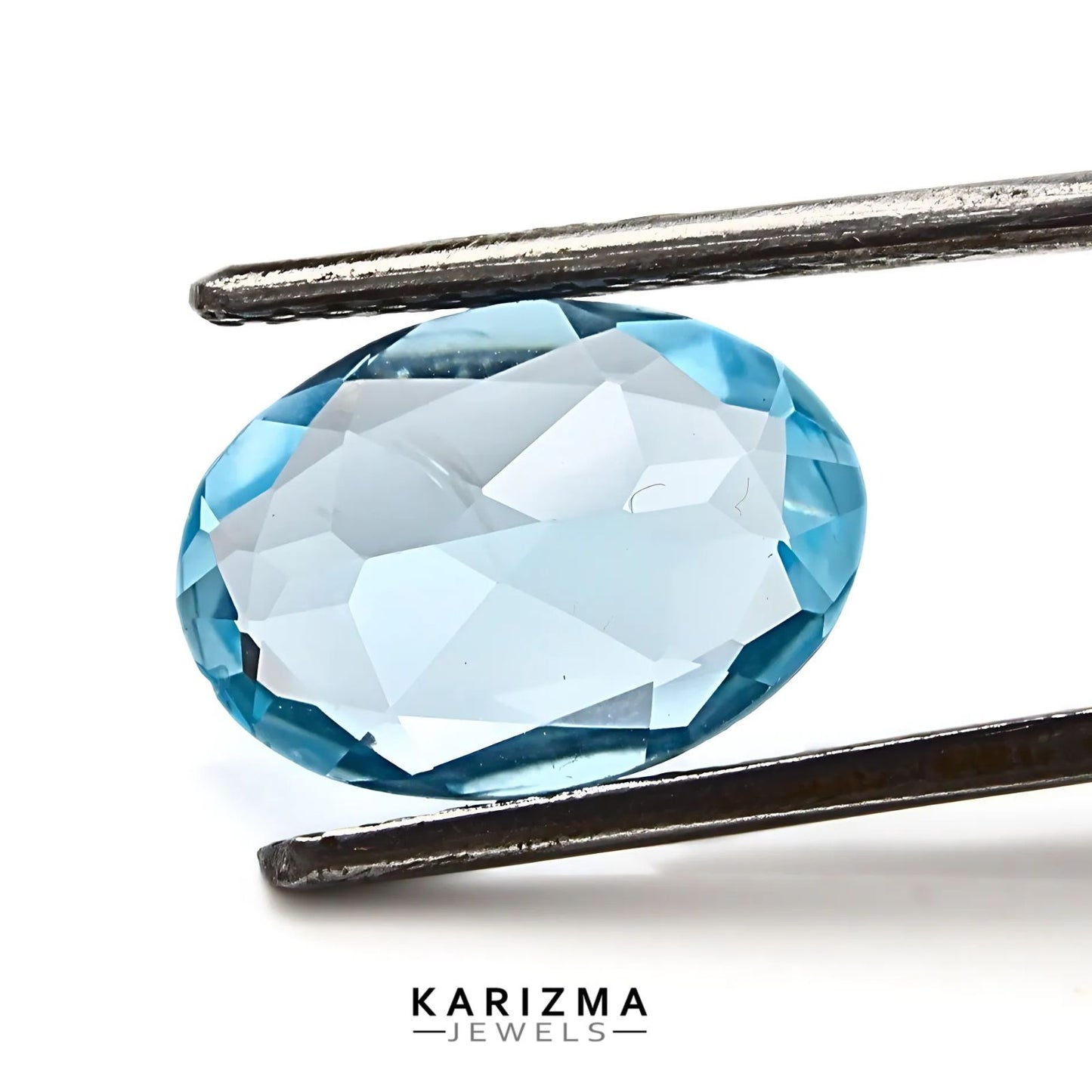 3.8Ct Natural Blue TOPAZ Oval Faceted Clear Gemstone