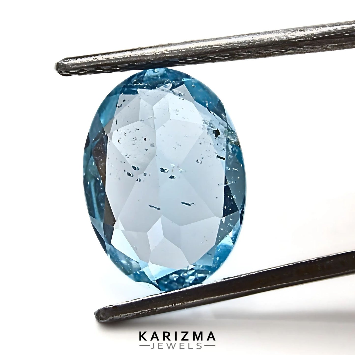 5.7Ct Natural Blue TOPAZ Oval Faceted Clear Gemstone