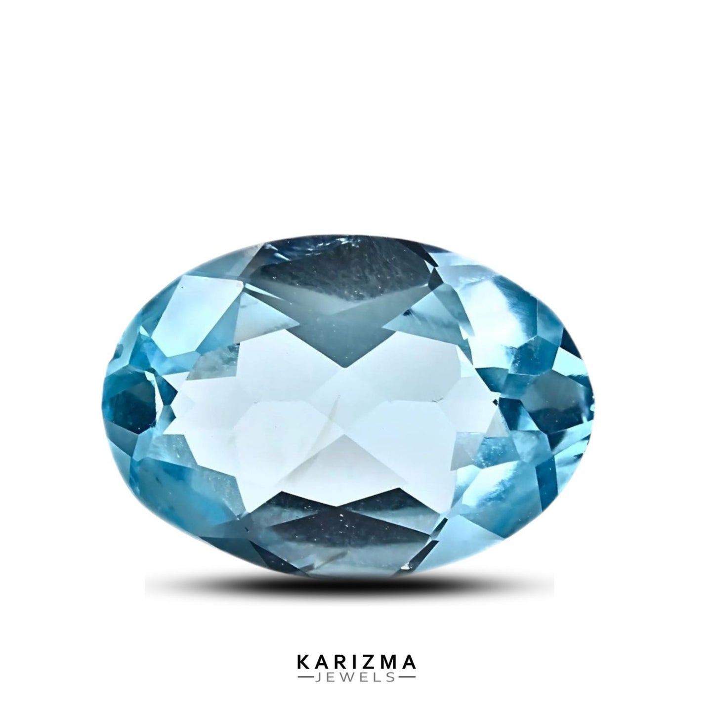 5.2Ct Natural Blue TOPAZ Oval Faceted Clear Gemstone