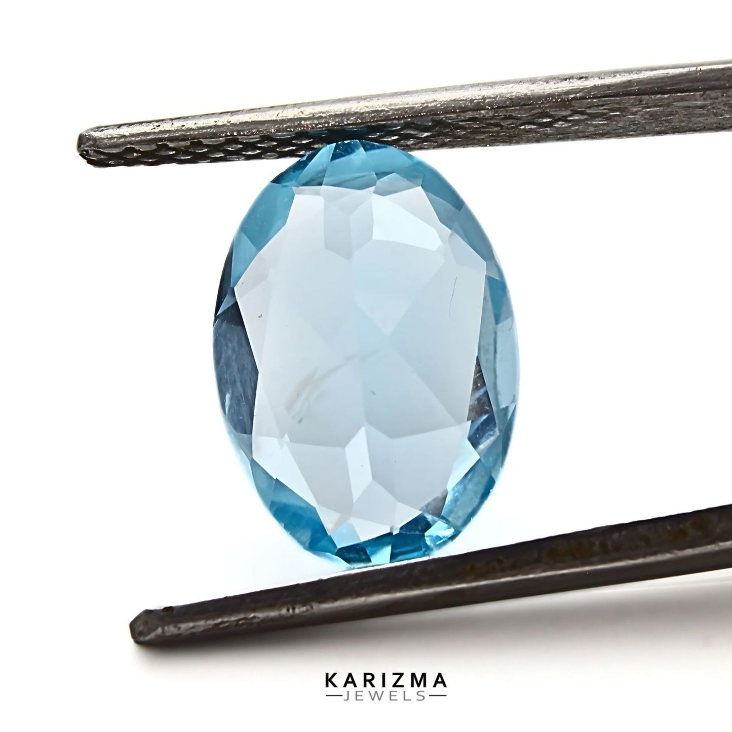 5.2Ct Natural Blue TOPAZ Oval Faceted Clear Gemstone