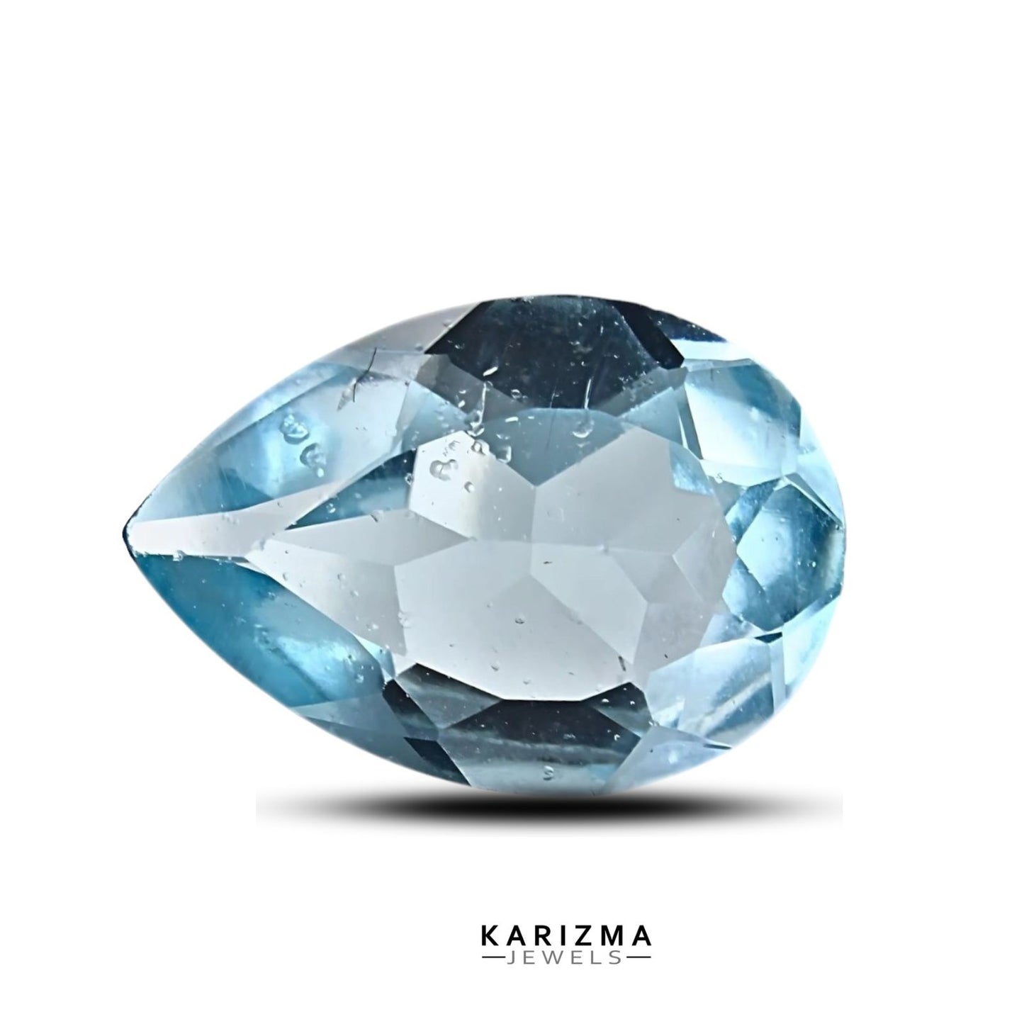 4.7Ct Natural Blue TOPAZ Pear Faceted Clear Gemstone