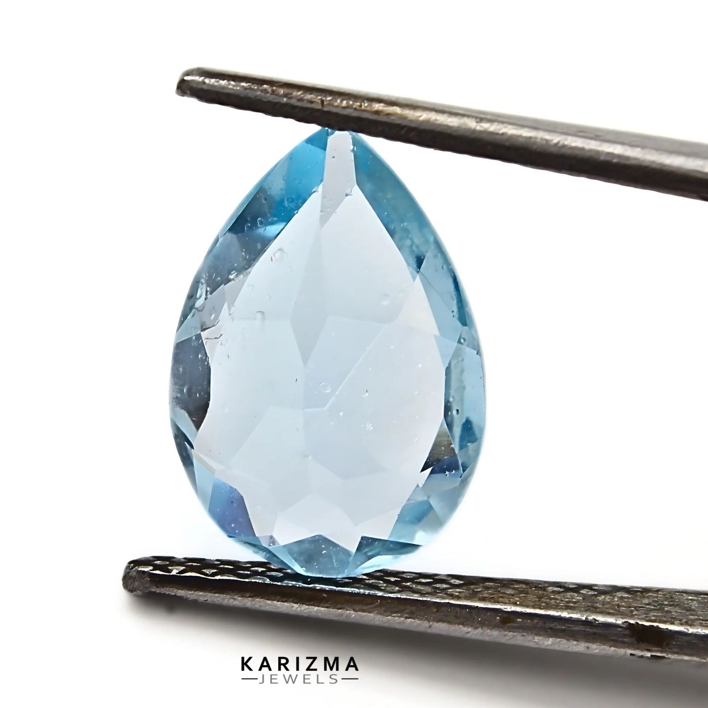 4.7Ct Natural Blue TOPAZ Pear Faceted Clear Gemstone