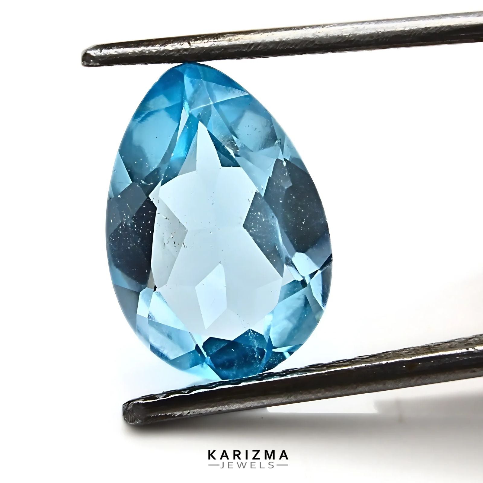 Natural Blue TOPAZ Pear Faceted Clear Gemstone1