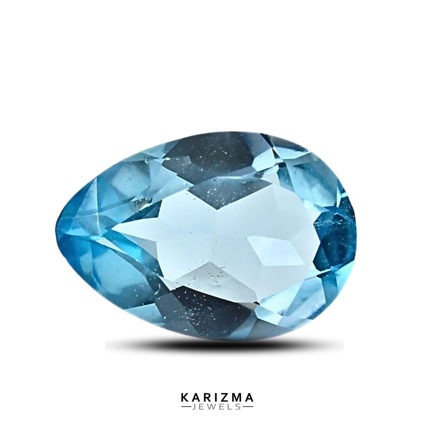 4.3Ct Natural Blue TOPAZ Pear Faceted Clear Gemstone