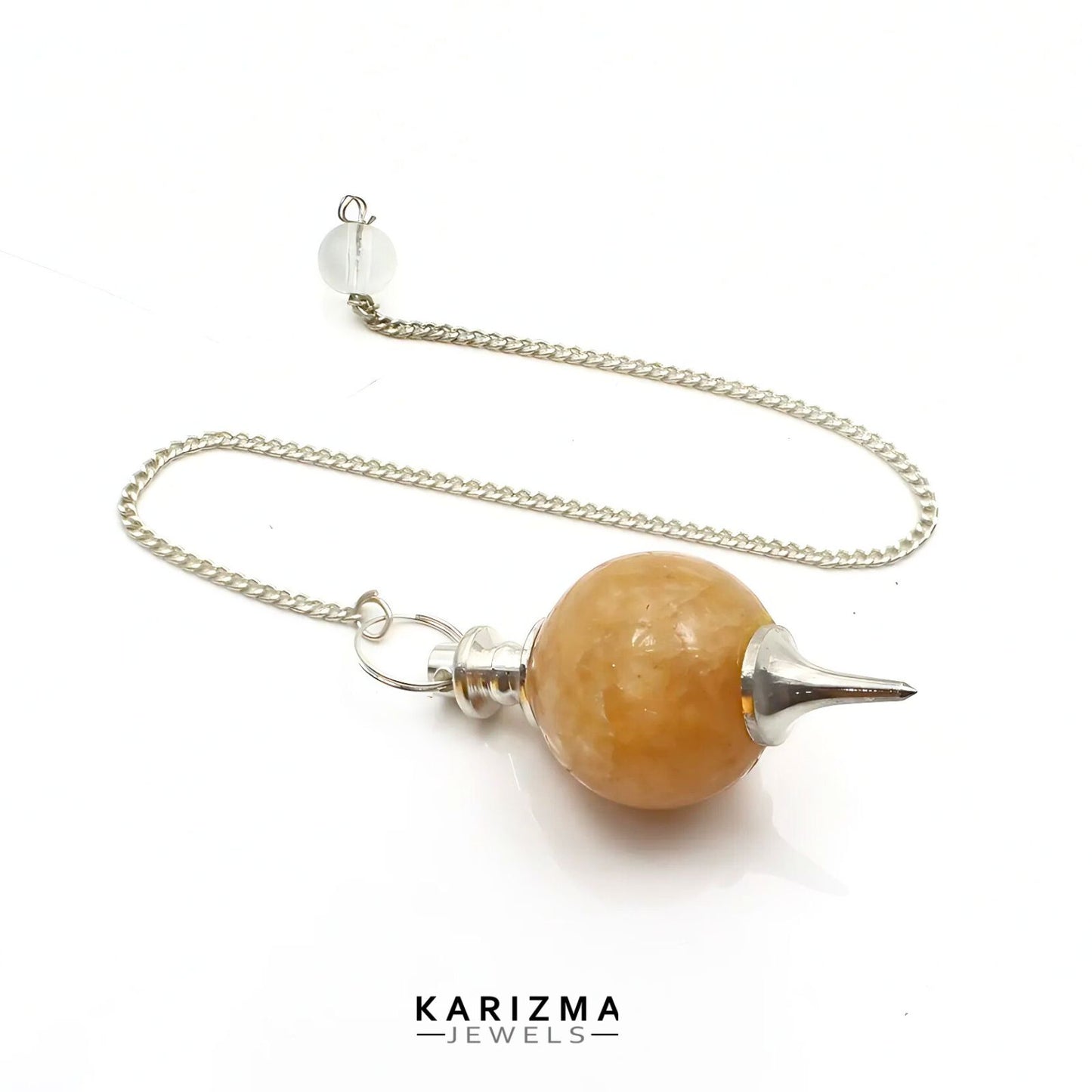 94.5CT Natural Yellow Jade Point Pendulum Dowser for Healing Reiki