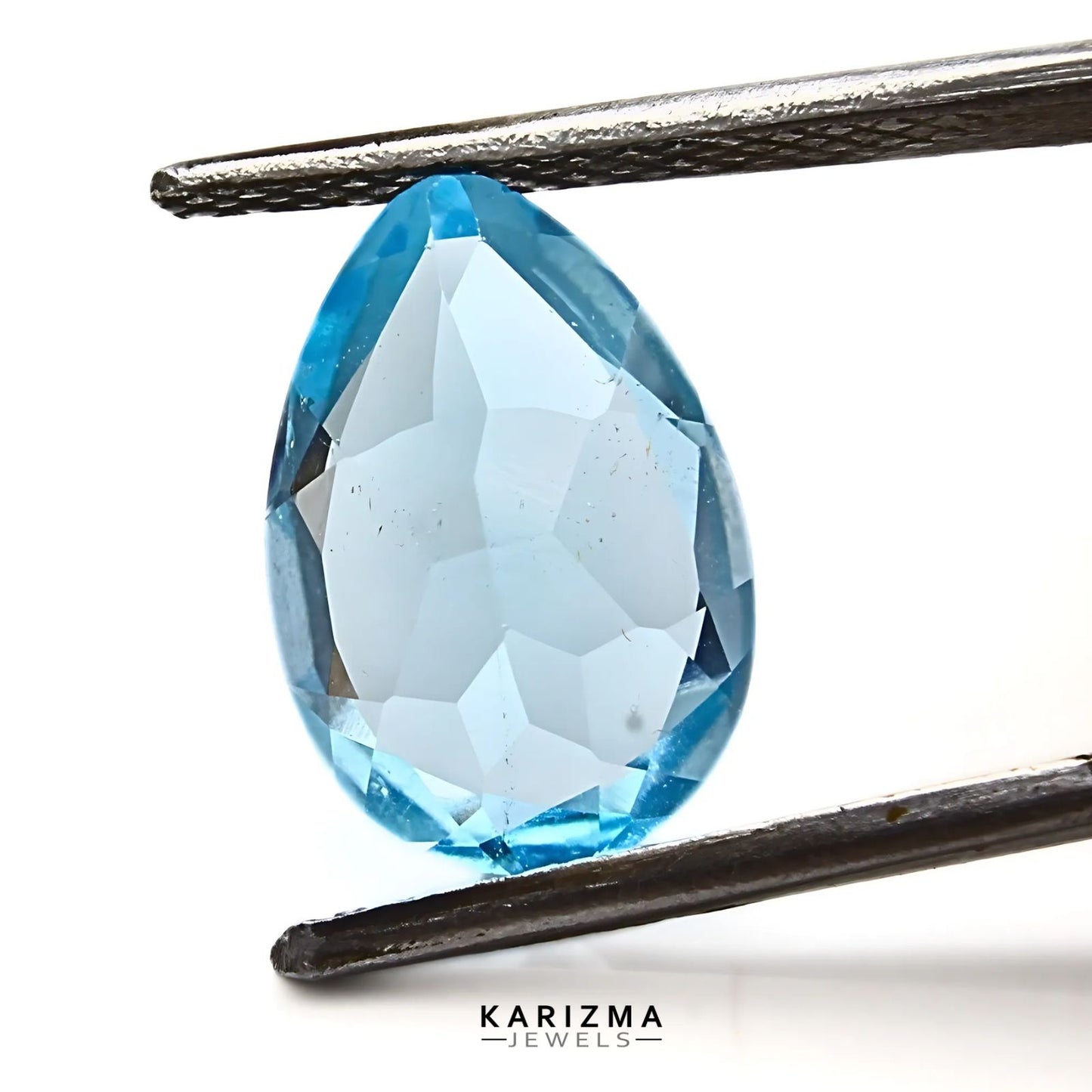 4.3Ct Natural Blue TOPAZ Pear Faceted Clear Gemstone