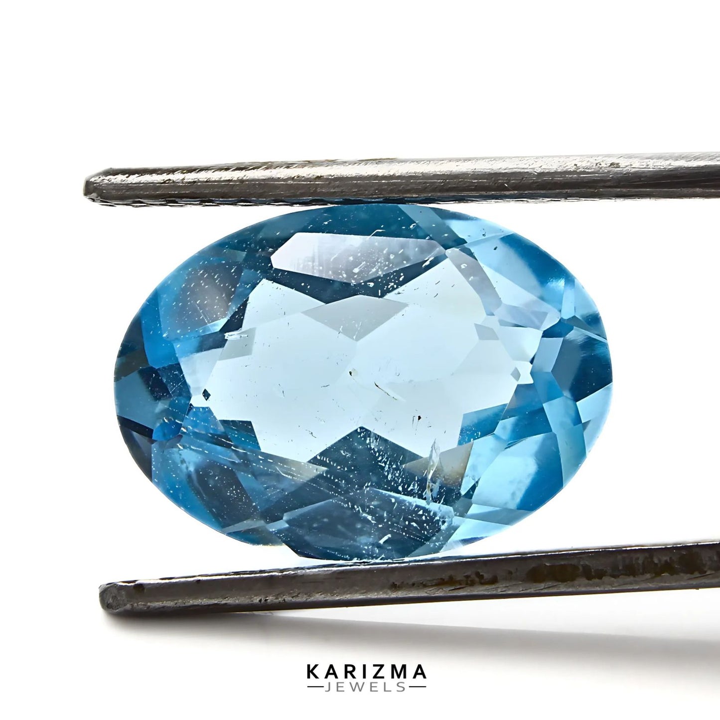 6.1Ct Natural Blue TOPAZ Oval Faceted Clear Gemstone
