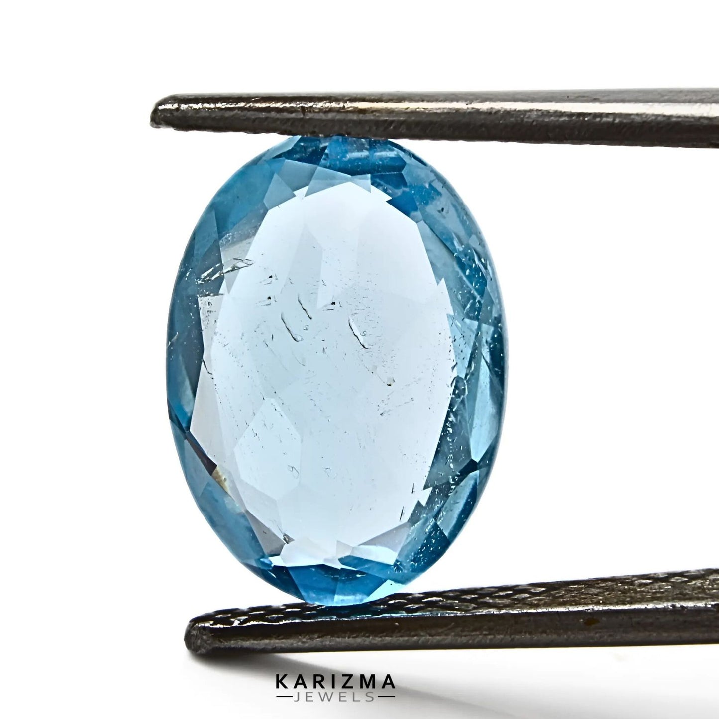 6.1Ct Natural Blue TOPAZ Oval Faceted Clear Gemstone
