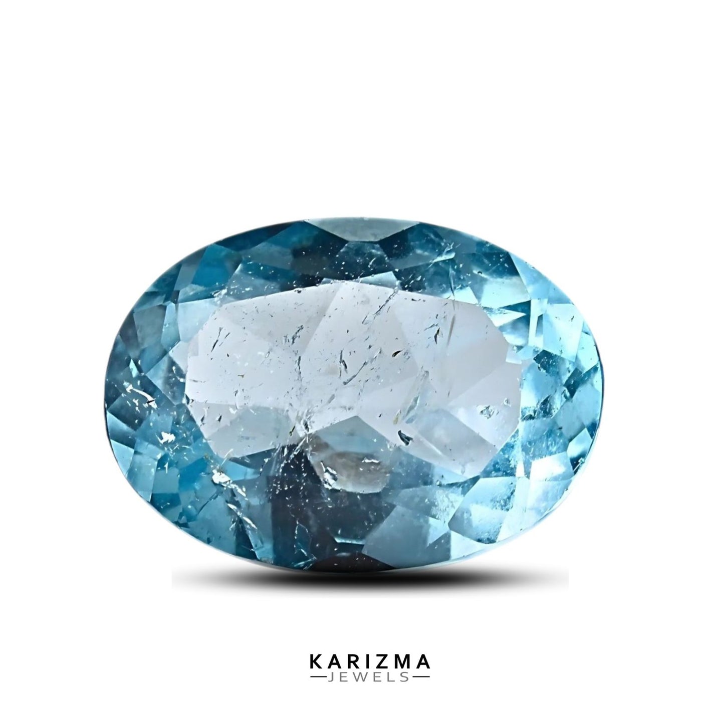6.7Ct Natural Blue TOPAZ Oval Faceted Clear Gemstone