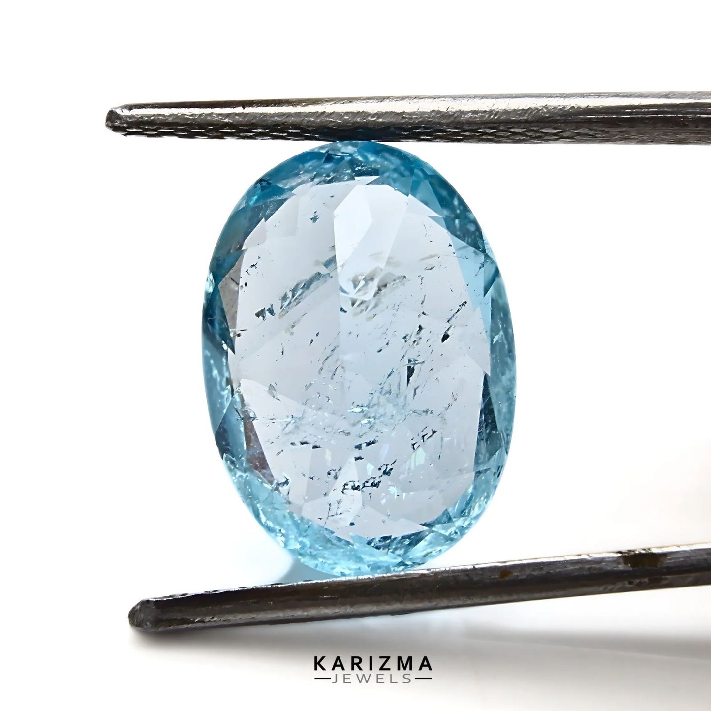 6.7Ct Natural Blue TOPAZ Oval Faceted Clear Gemstone