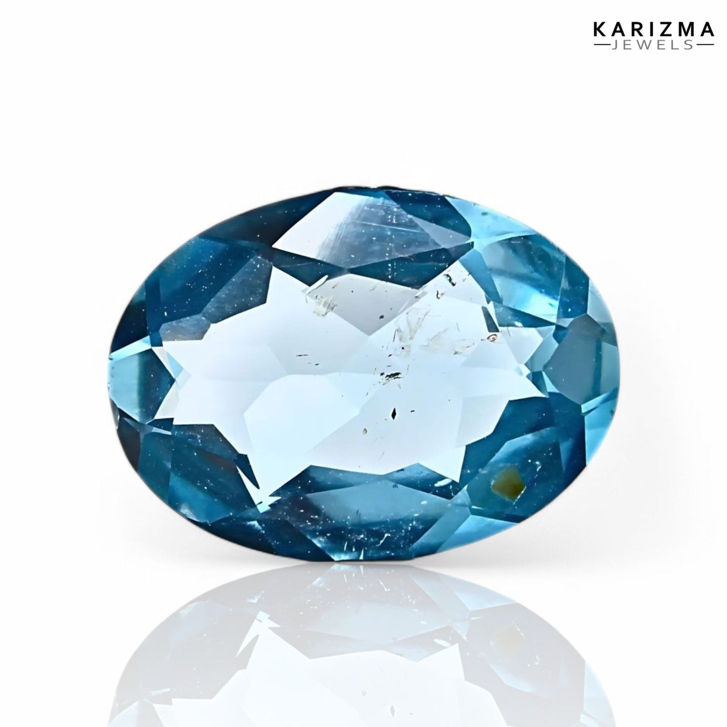 5.2Ct Natural Blue TOPAZ Oval Faceted Clear Gemstone