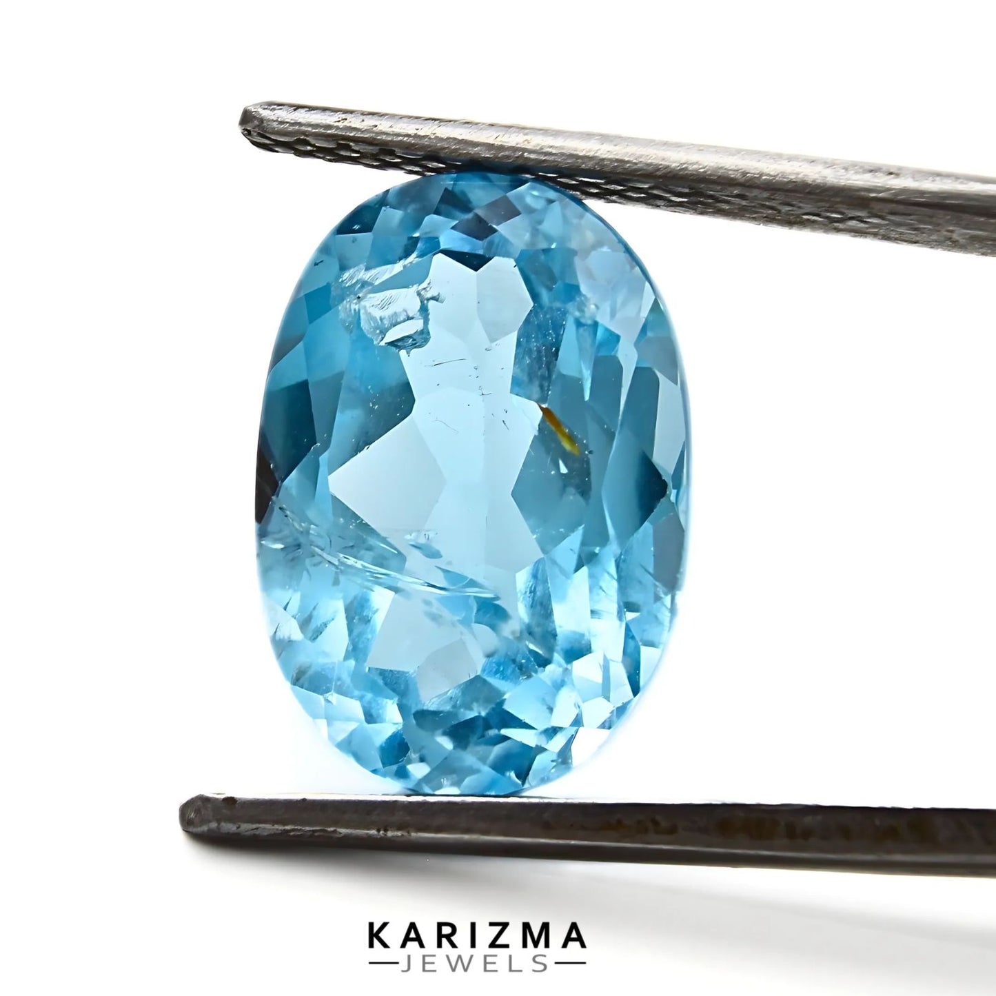 7.7Ct Natural Blue TOPAZ Oval Faceted Clear Gemstone