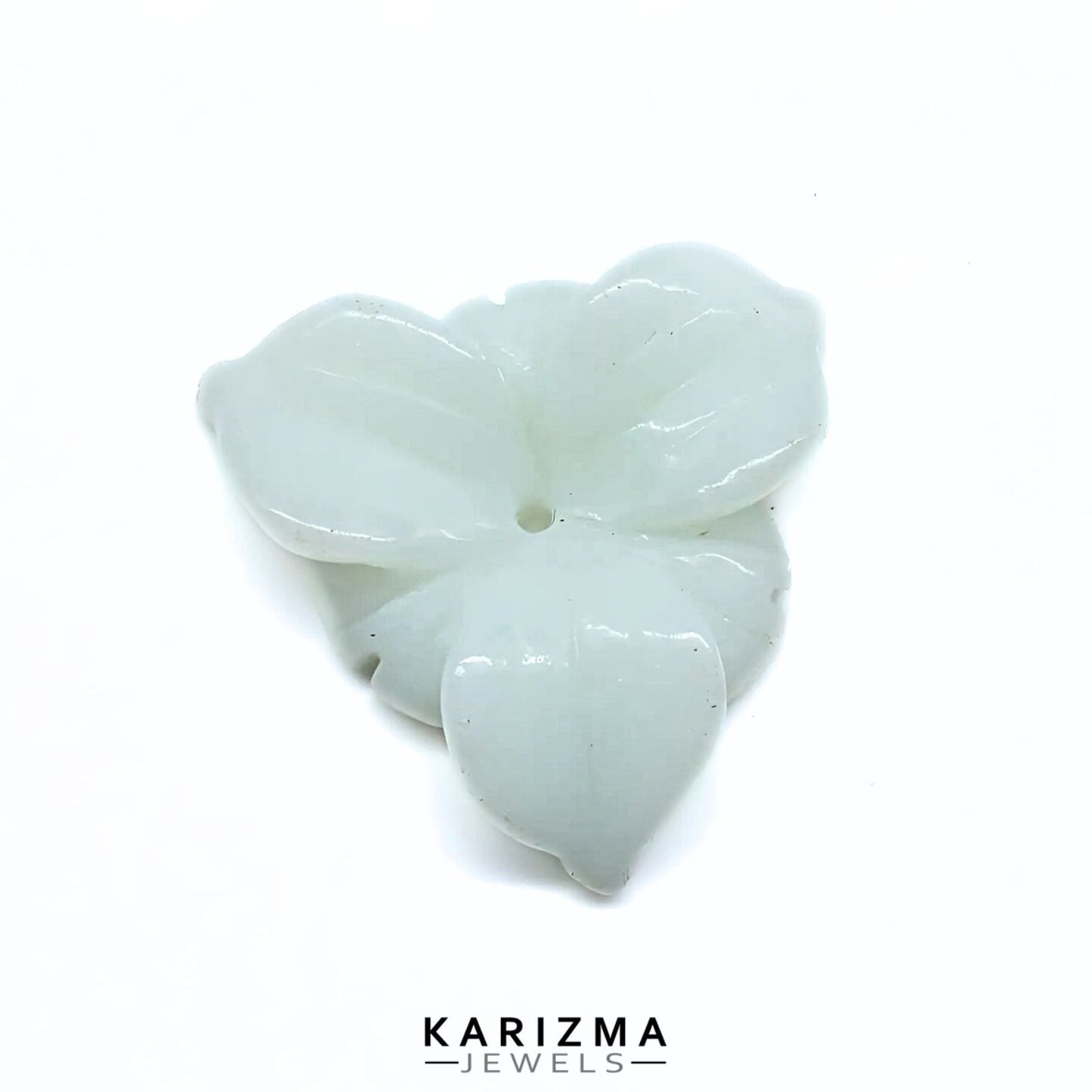 9CT Natural Jade Flower Carving for Pendant and Bracelet