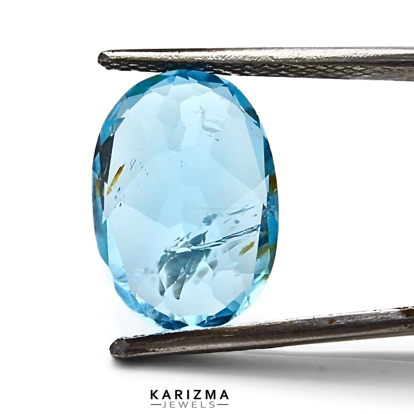 7.7Ct Natural Blue TOPAZ Oval Faceted Clear Gemstone