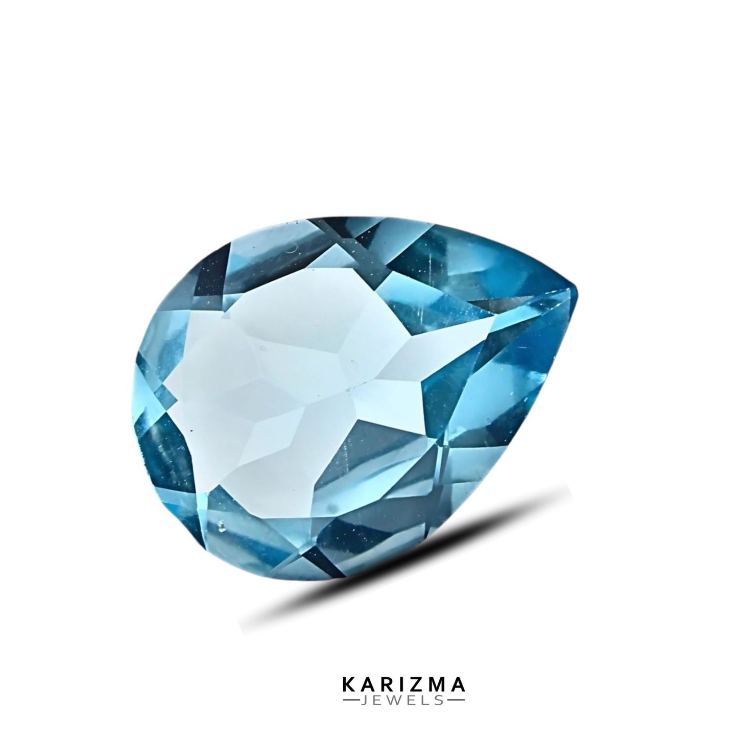 6.5Ct Natural Blue TOPAZ Pear Faceted Clear Gemstone