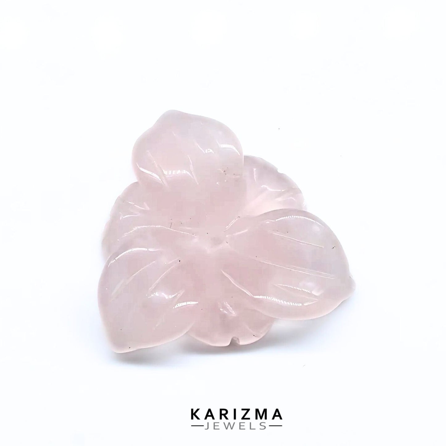 9.4Ct Natural Rose Quartz Flower carving for Pendant and Bracelet