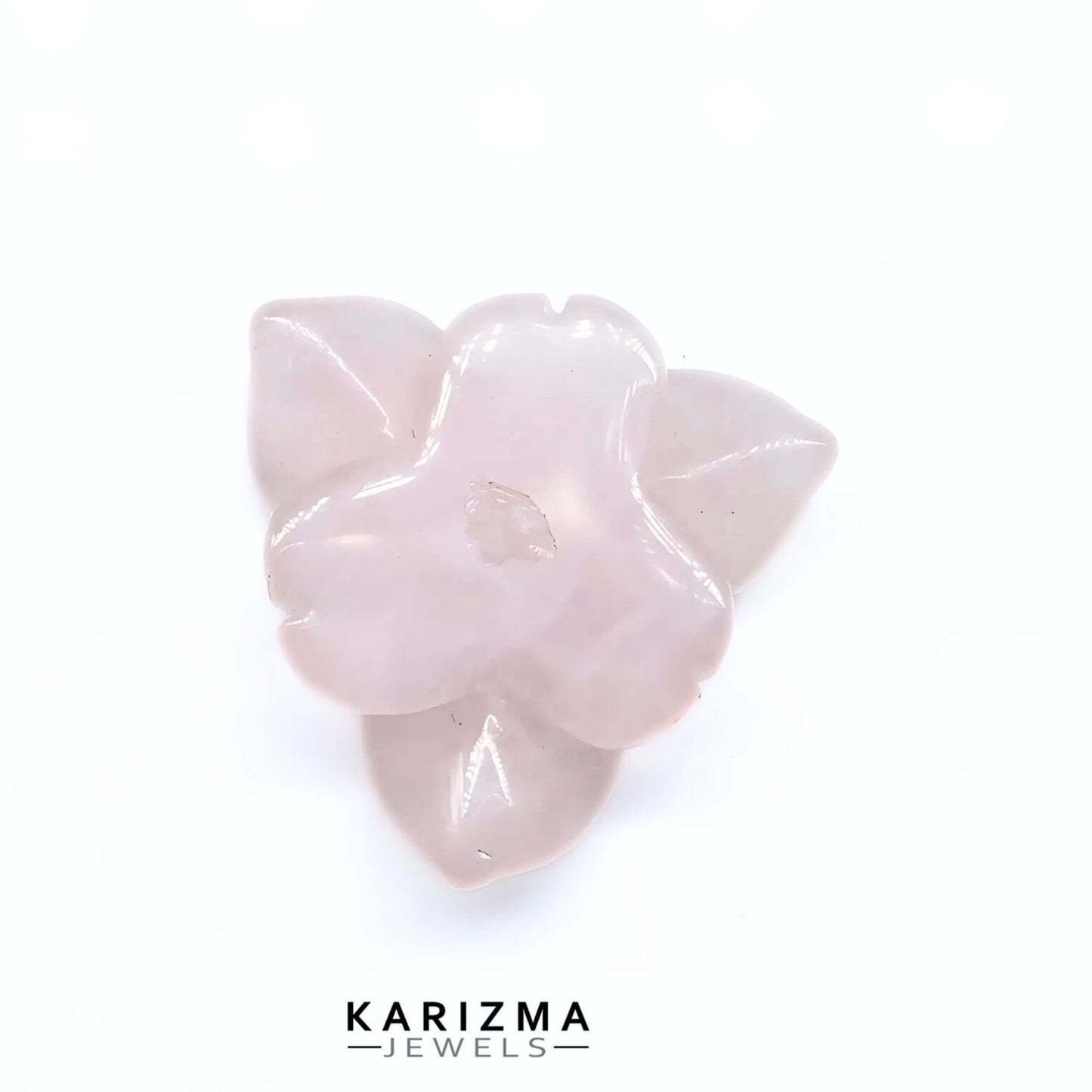 9.4Ct Natural Rose Quartz Flower carving for Pendant and Bracelet