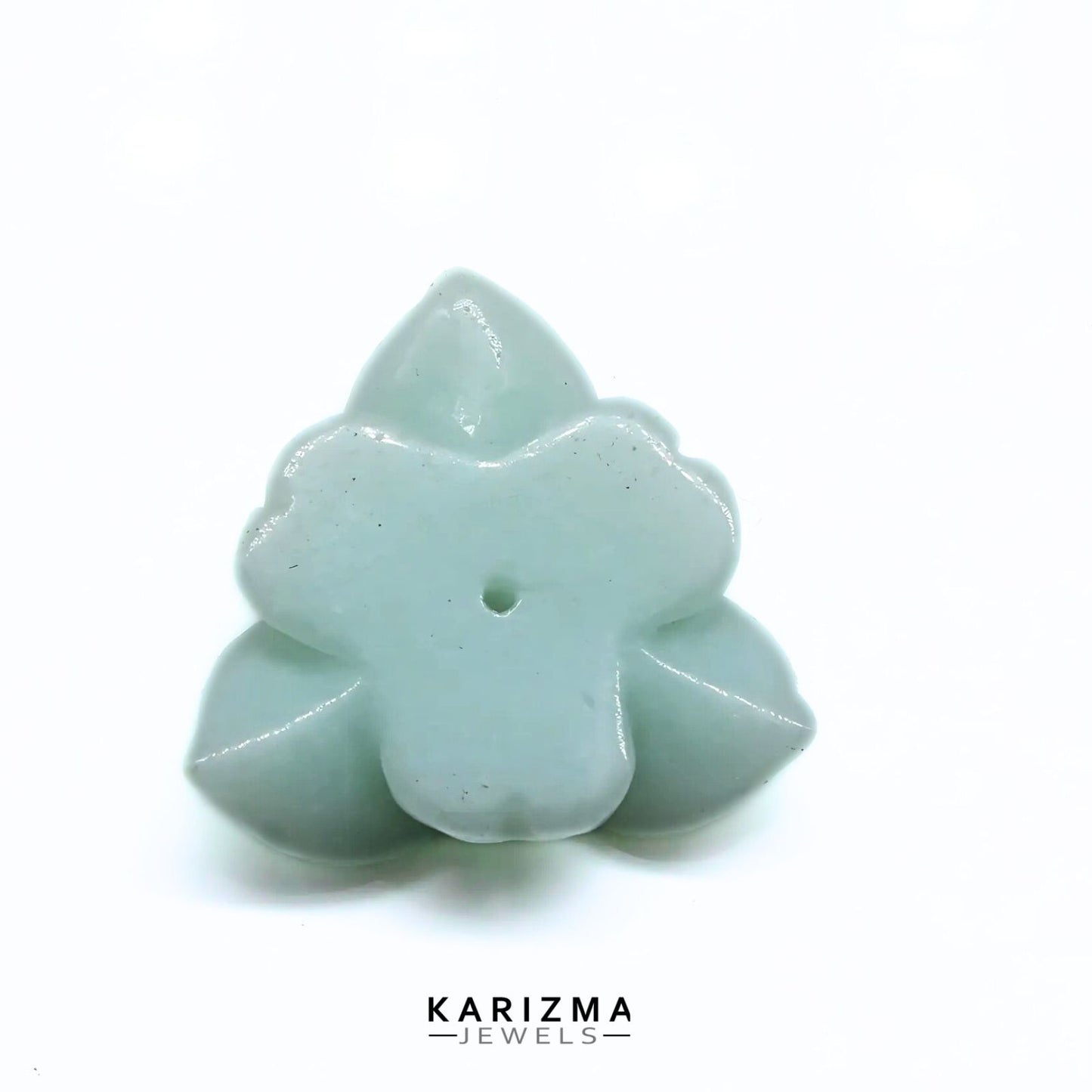 11.1Ct Natural Jade Flower Carving for Pendant and Bracelet