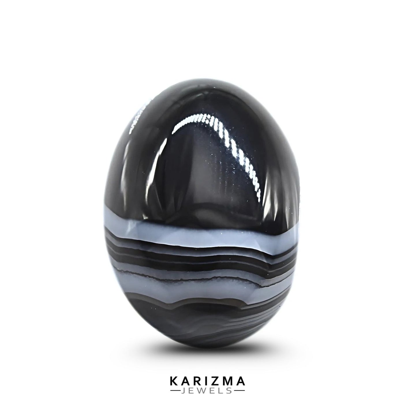 12.6Ct Natural Black and Grey Sulemani Hakik Oval Gemstone