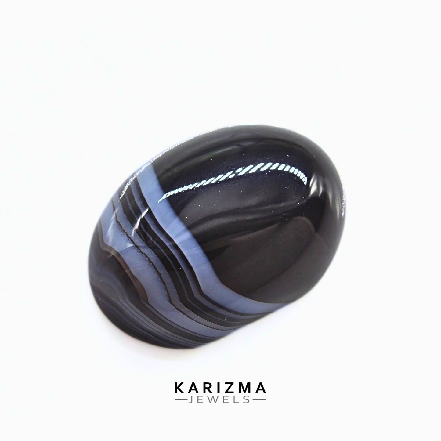 12.6Ct Natural Black and Grey Sulemani Hakik Oval Gemstone