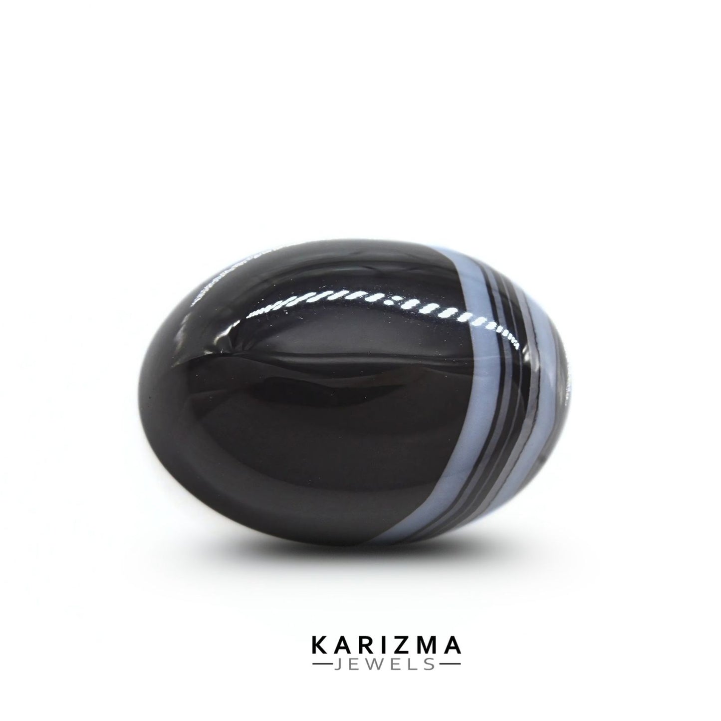 12.6Ct Natural Black and Grey Sulemani Hakik Oval Gemstone