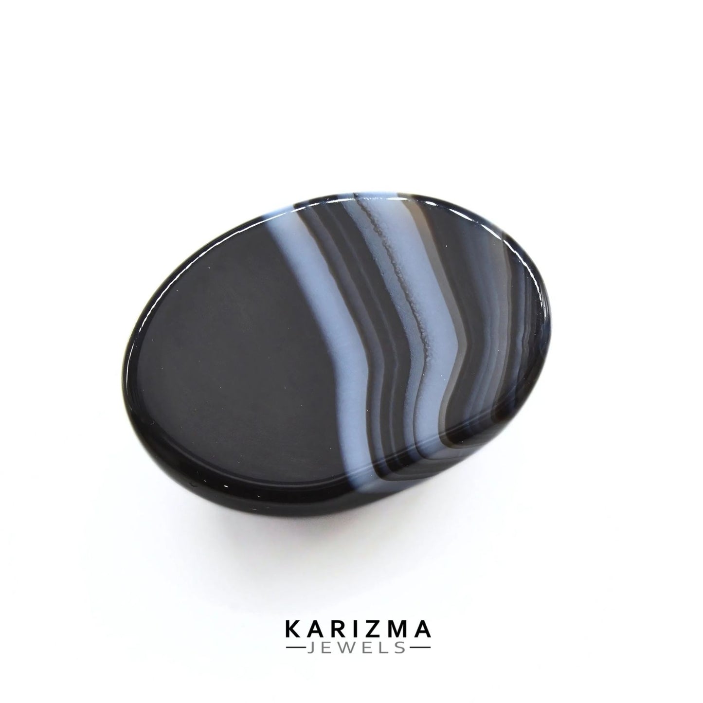 12.6Ct Natural Black and Grey Sulemani Hakik Oval Gemstone