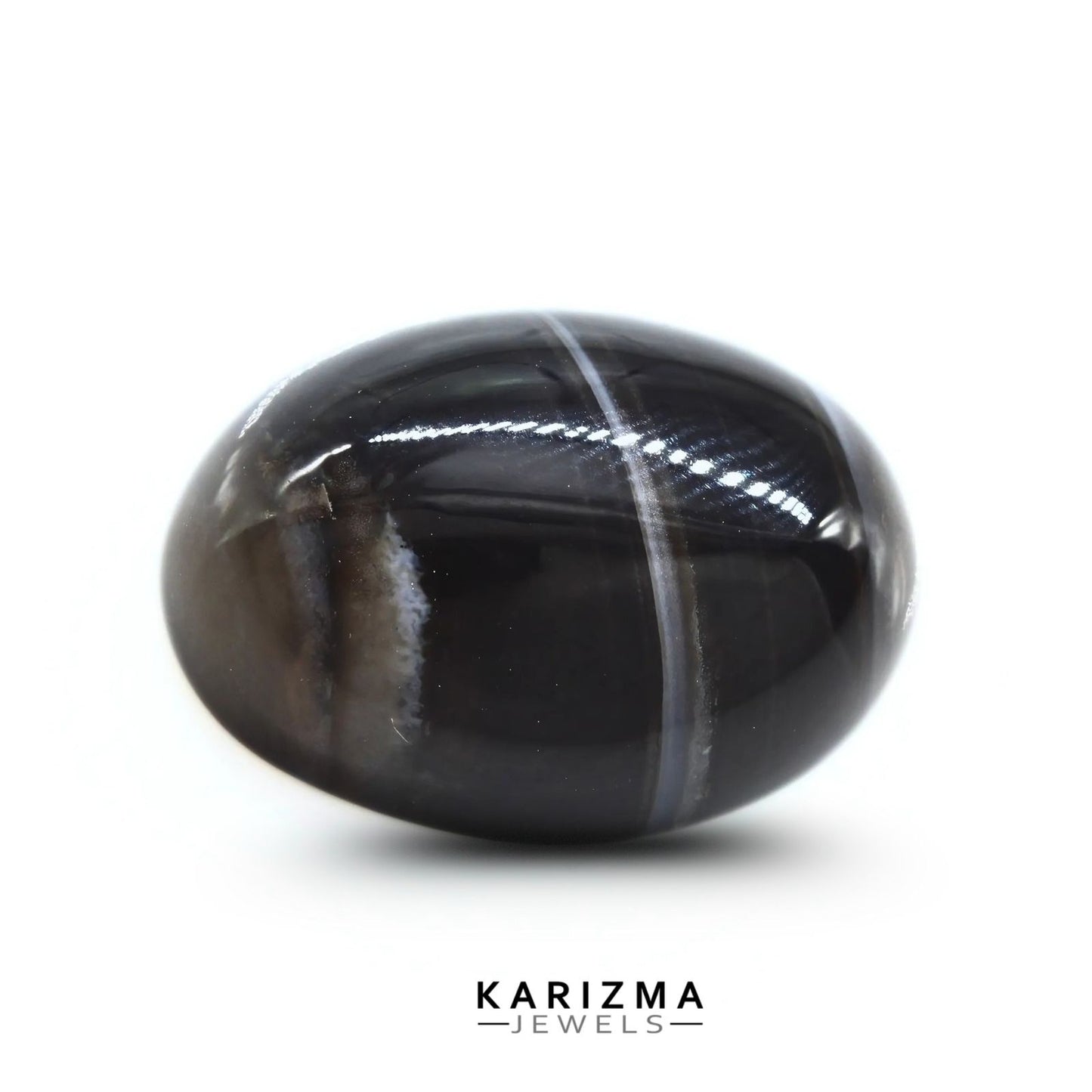12.8Ct Natural Black and Grey Sulemani Hakik Oval Gemstone
