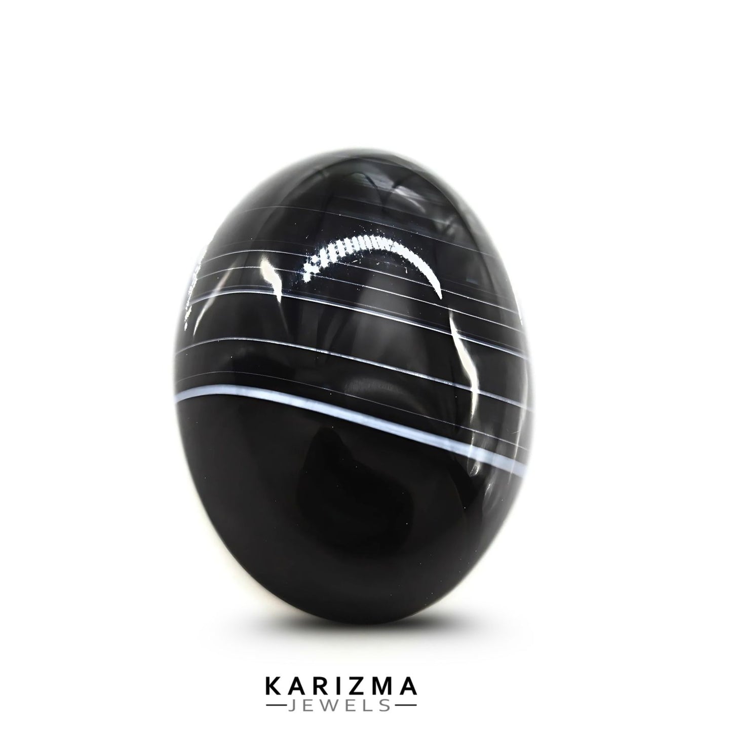 12.4Ct Natural Black and Grey Sulemani Hakik Oval Gemstone