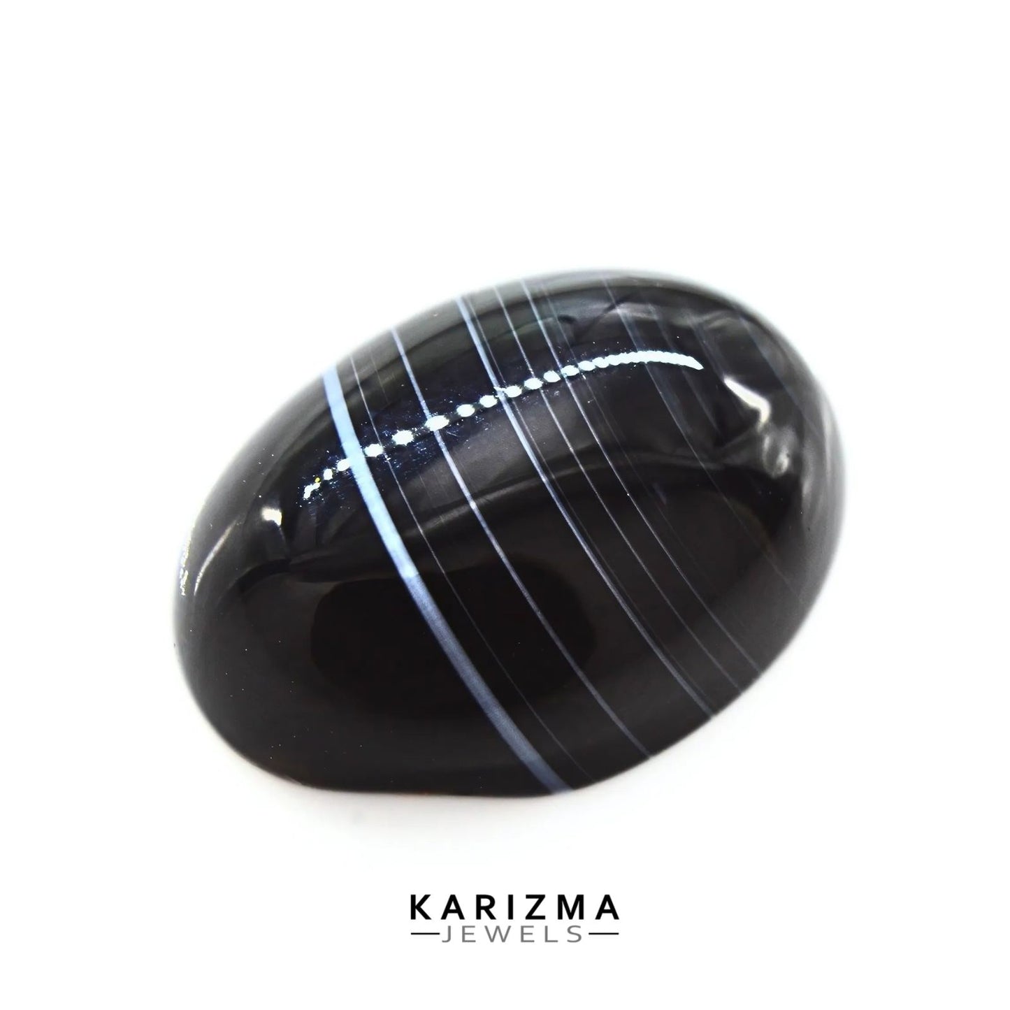 12.4Ct Natural Black and Grey Sulemani Hakik Oval Gemstone