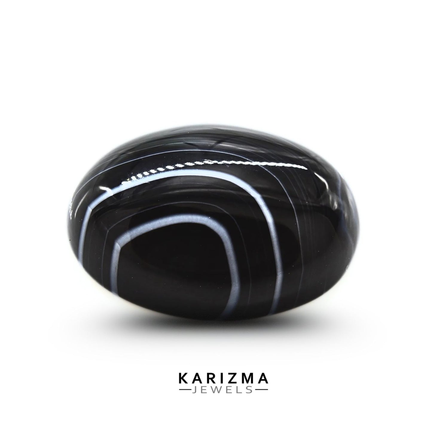 11.9Ct Natural Black and Grey Sulemani Hakik Oval Gemstone