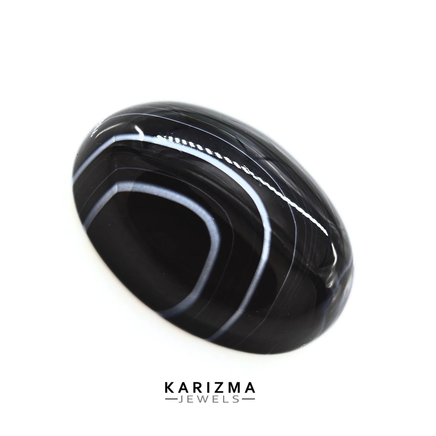 11.9Ct Natural Black and Grey Sulemani Hakik Oval Gemstone