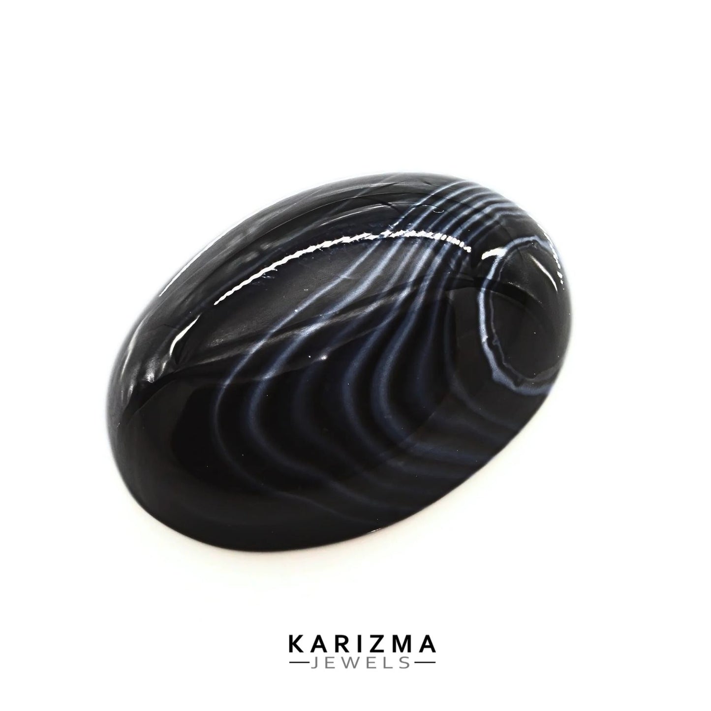 11.8Ct Natural Black and Grey Sulemani Hakik Oval Gemstone