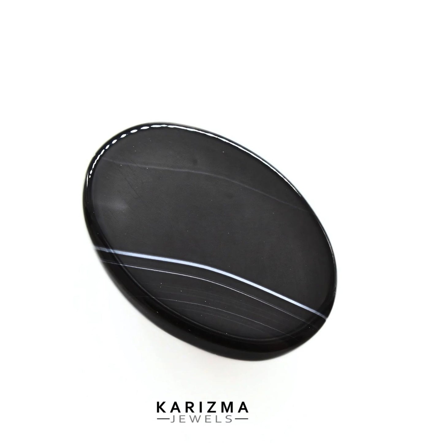 11.8Ct Natural Black and Grey Sulemani Hakik Oval Gemstone