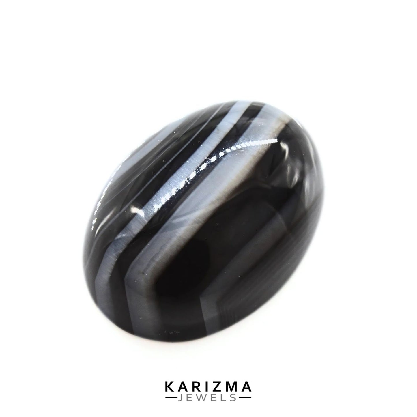 12.8Ct Natural Black and Grey Sulemani Hakik Oval Gemstone