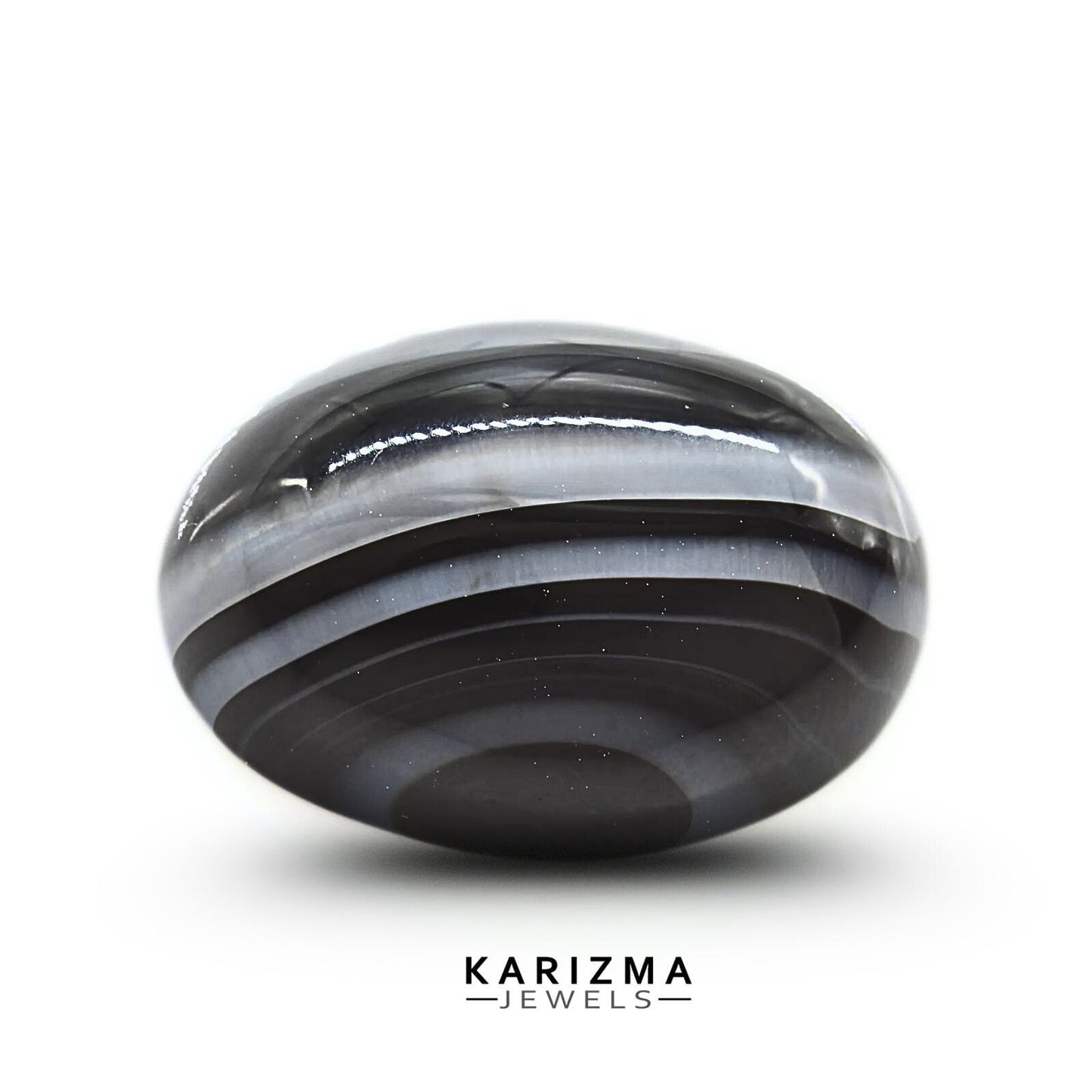 12.8Ct Natural Black and Grey Sulemani Hakik Oval Gemstone