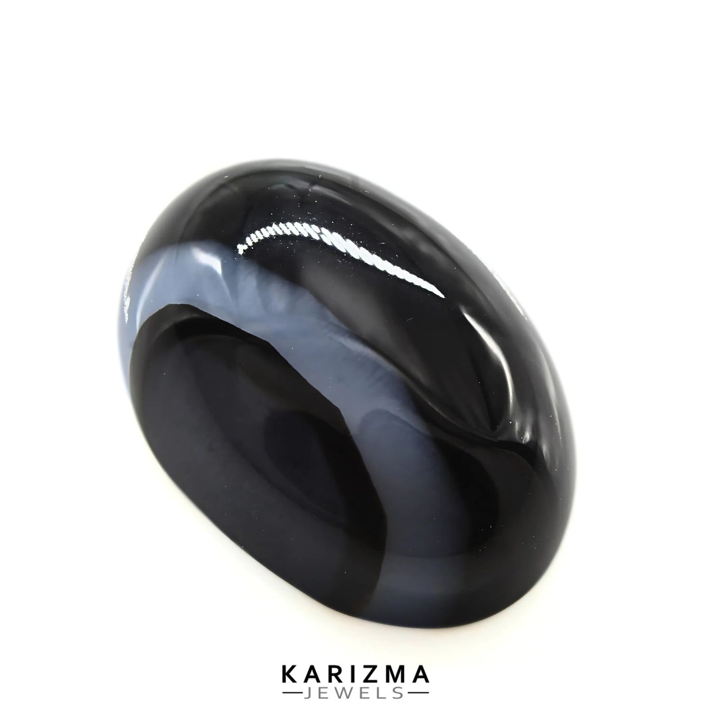 12.9Ct Natural Black and Grey Sulemani Hakik Oval Gemstone