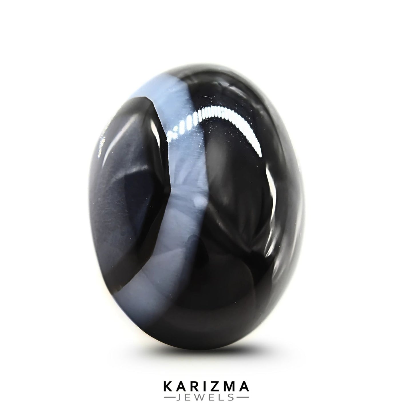 12.9Ct Natural Black and Grey Sulemani Hakik Oval Gemstone