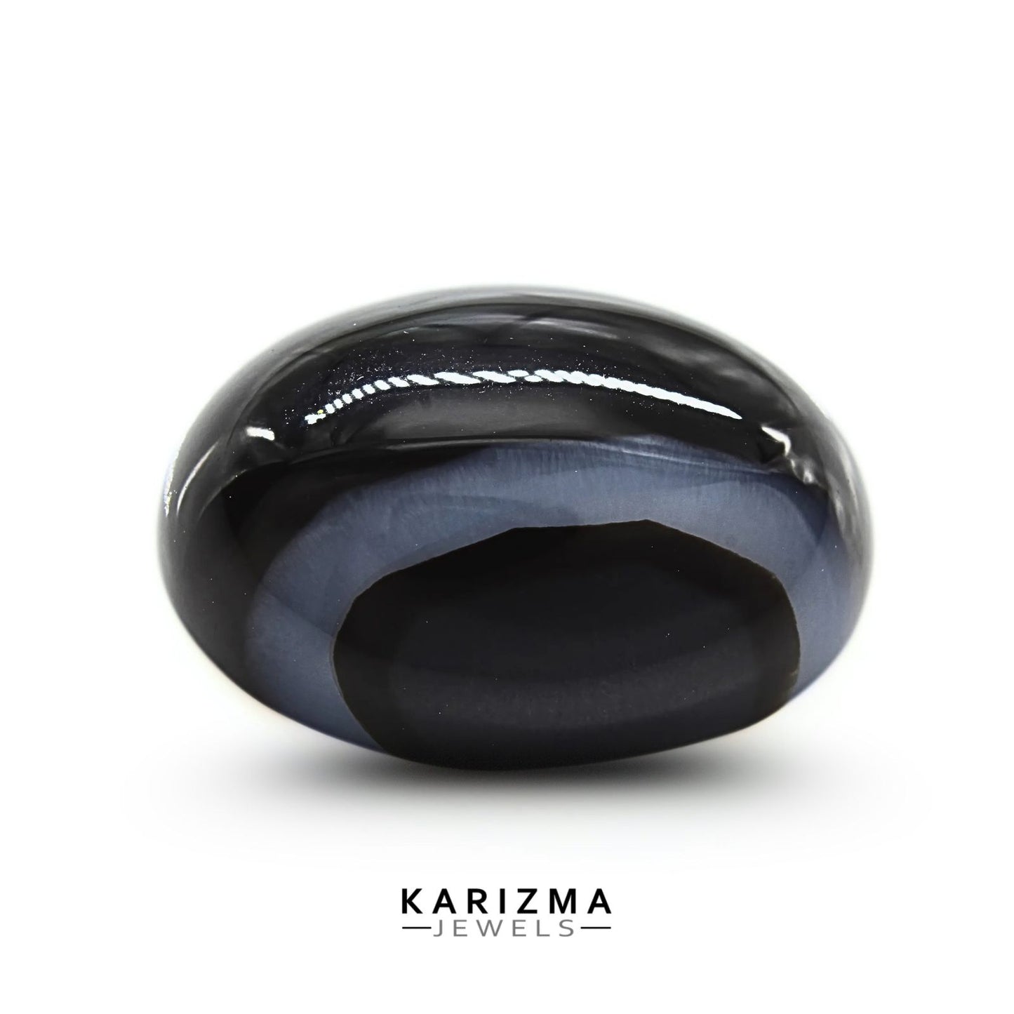12.9Ct Natural Black and Grey Sulemani Hakik Oval Gemstone