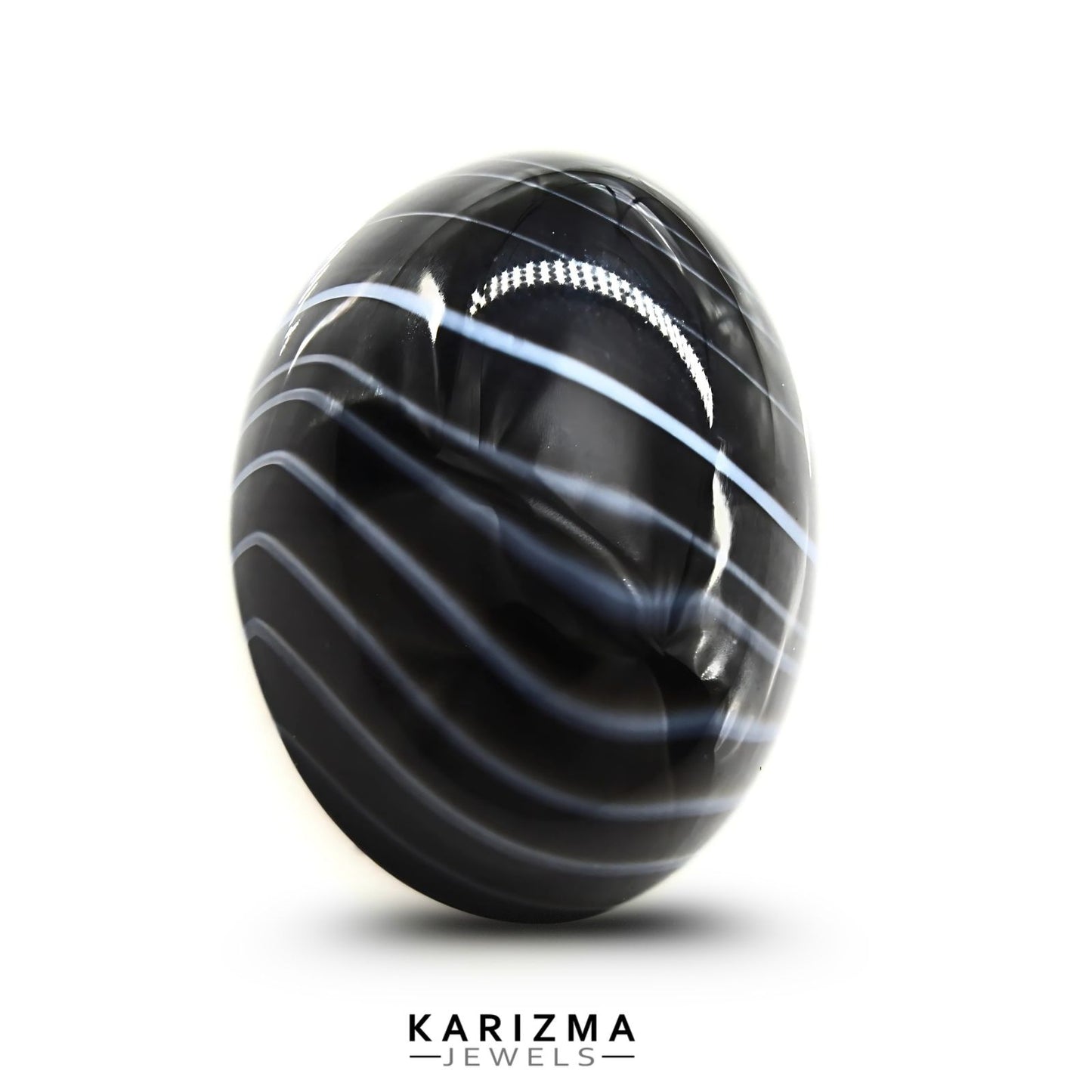 12.7Ct Natural Black and Grey Sulemani Hakik Oval Gemstone