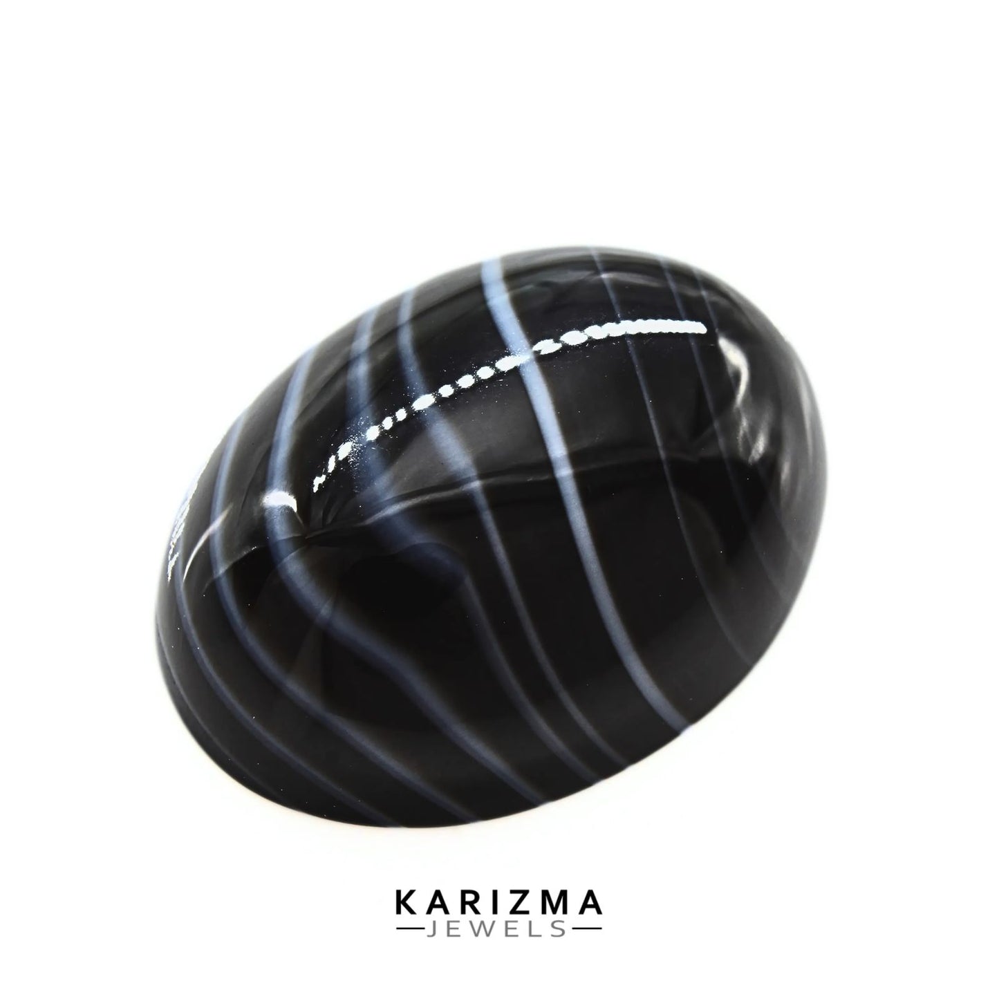 12.7Ct Natural Black and Grey Sulemani Hakik Oval Gemstone